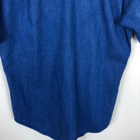 Van-Heusen Short Sleeved Denim Button Down Sz M - Picture 9 of 10